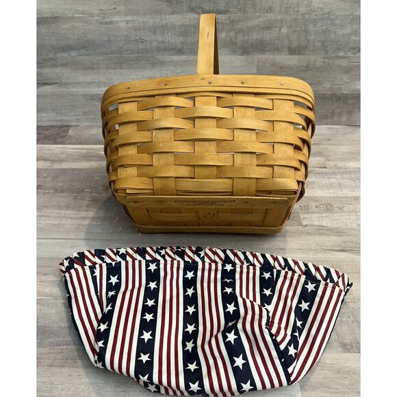 Longaberger 2002 Spring Basket 10.5" Handle All American Sparkler Standup Liner - Picture 9 of 11
